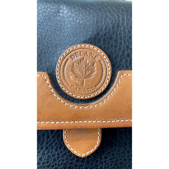 Vintage Delane Crossbody Bag Black & Tan Leather - Picture 7 of 11